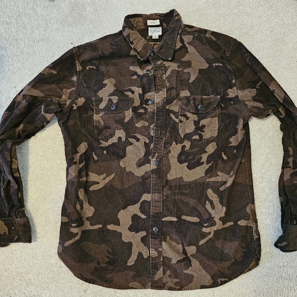 J. Crew Brown-Camo Shirt Jacket